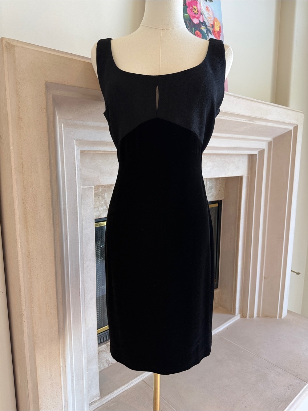 Linda Allard Ellen Tracy Vintage Wool 2-Piece Suit Dress Set Silk Velvet Petites